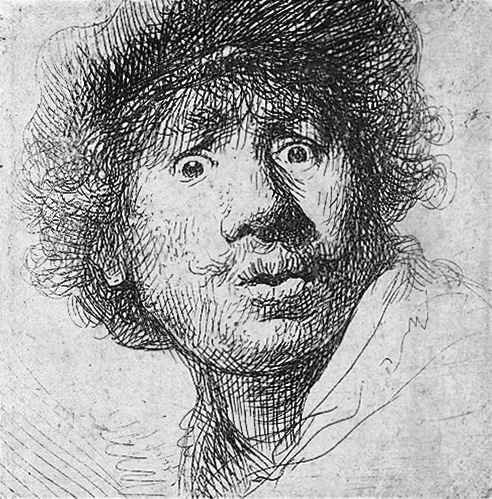 Rembrandt-Selbstportrait-Radierung