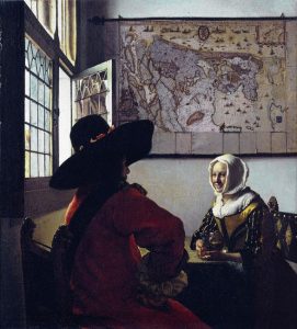 camera obscura Der Soldat und das lachende Mädchen Jan Vermeer, 1658 Öl auf Leinwand 49,2 × 44,4 cm
